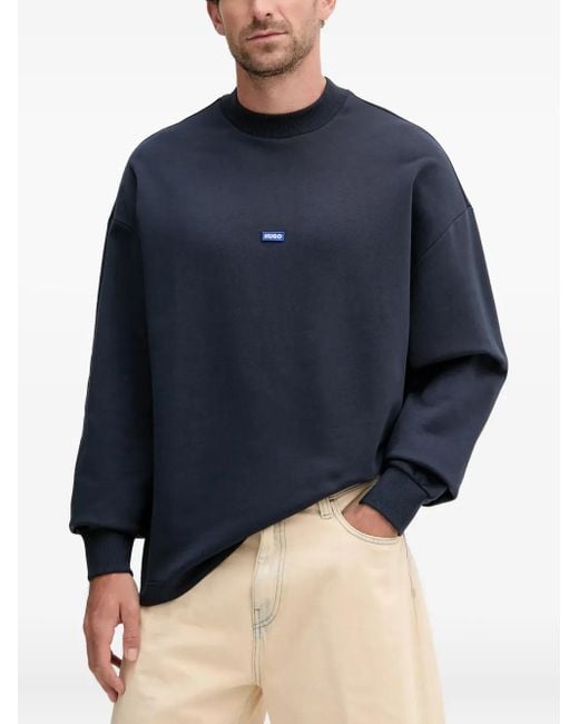 Sweat À Logo Appliqué HUGO pour homme en coloris Blue