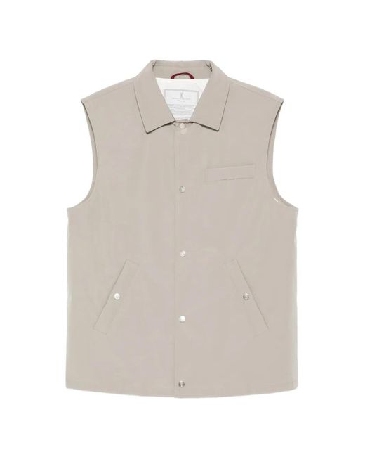 Brunello Cucinelli White Padded Gilet for men