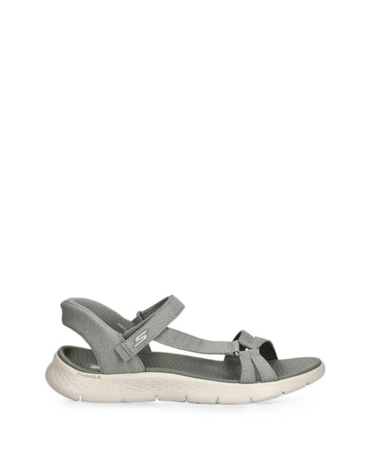 Skechers White Gowalk Touch-Strap Sandals