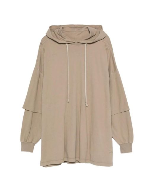 Rick Owens Natural Tommy Hustler Layered Hoodie for men