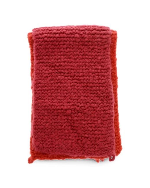 Daniela Gregis Red Two-Tone Scarf