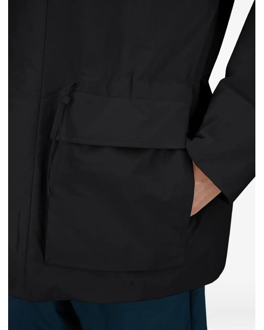 Herno Black Hooded Flap-Pocket Jacket for men