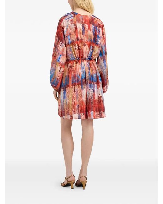 Momoní White Luno Printed Silk Mini Dress