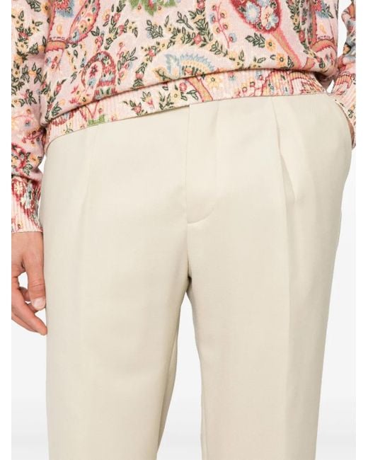 Etro Natural Tailored Wool Trousers for men