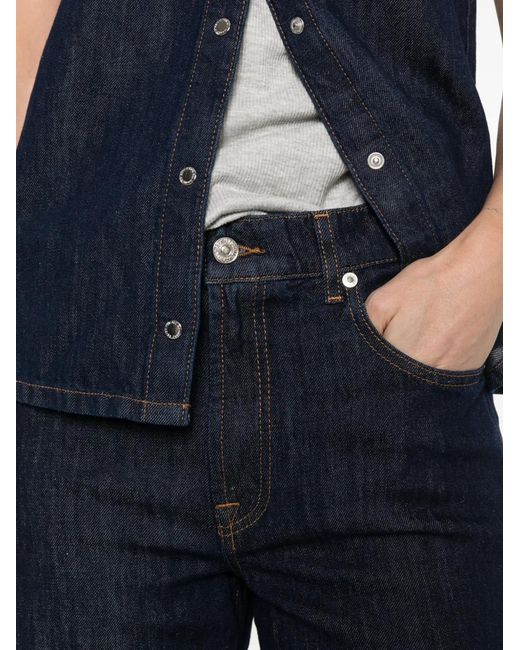 7 For All Mankind Blue Stovepipe Jeans