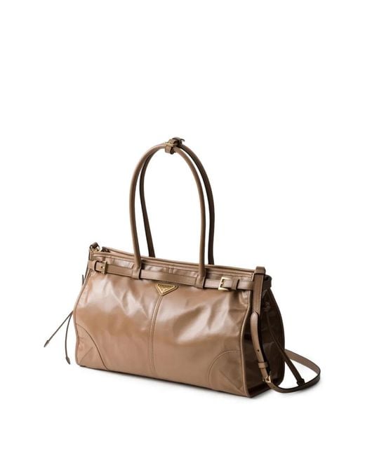 Prada Brown Large Bonnie Tote Bag