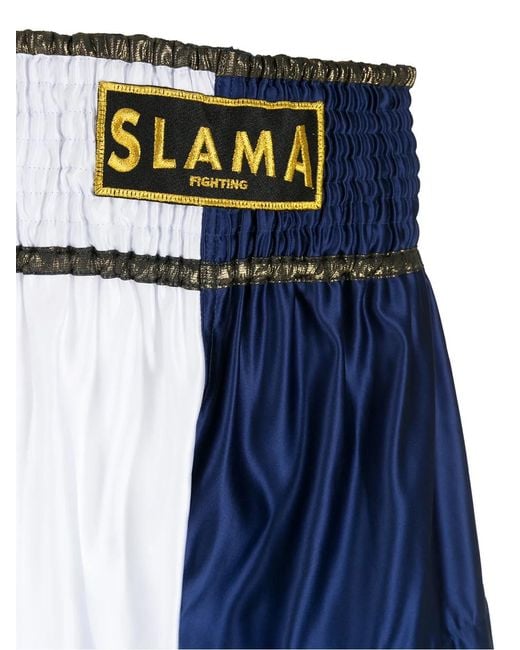 Amir Slama Blue Logo Luta Shorts for men