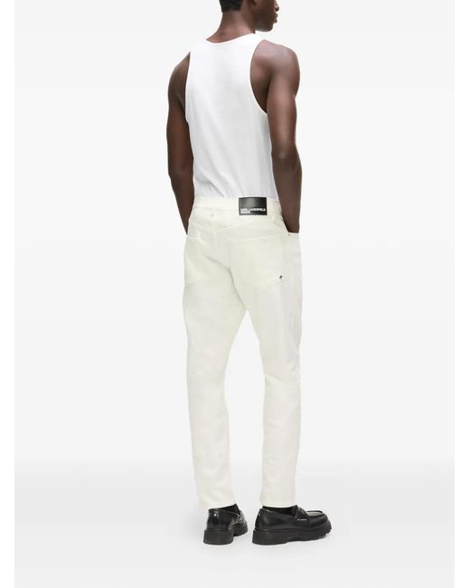 Karl Lagerfeld White Cotton Jeans for men