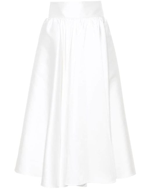 Falda larga plisada Blanca Vita de color White