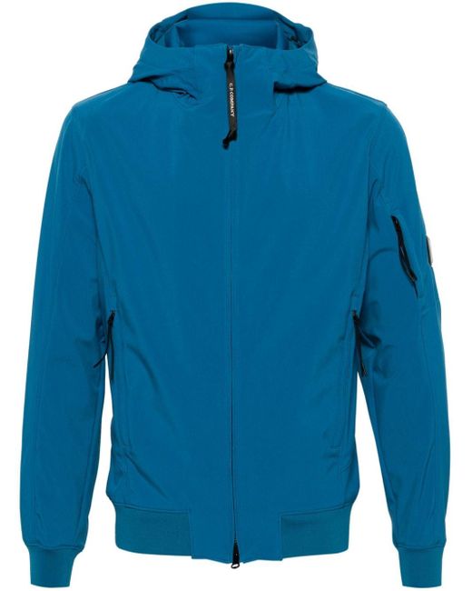 C P Company Blue Lens-detail Hooded Track Jacket for men