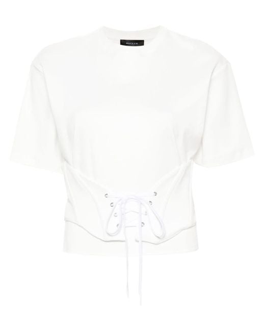 T-shirt corsetto di Mugler in White