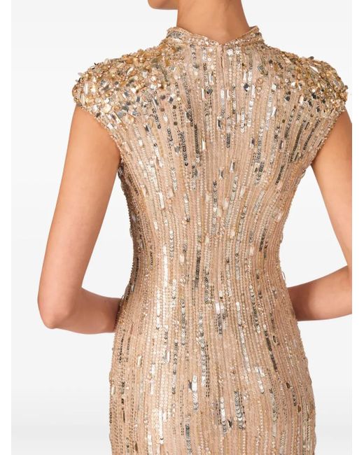 Abito Da Sera Ernest Con Paillettes di Jenny Packham in Natural