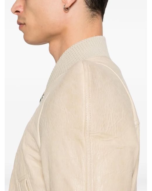 Rick Owens Natural Rib-Trim Bomber Jacket for men