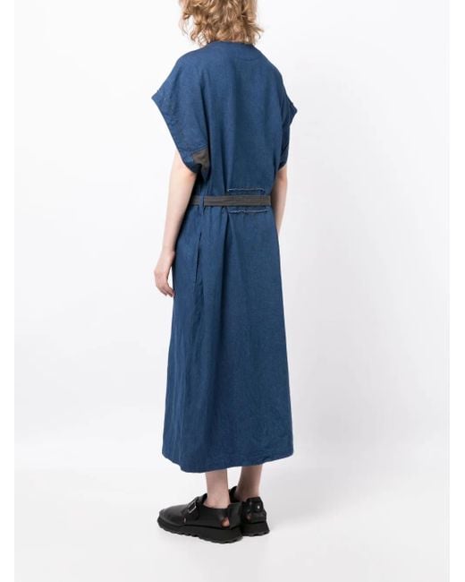 Vestido vaquero con cinturón Y's Yohji Yamamoto de color Blue
