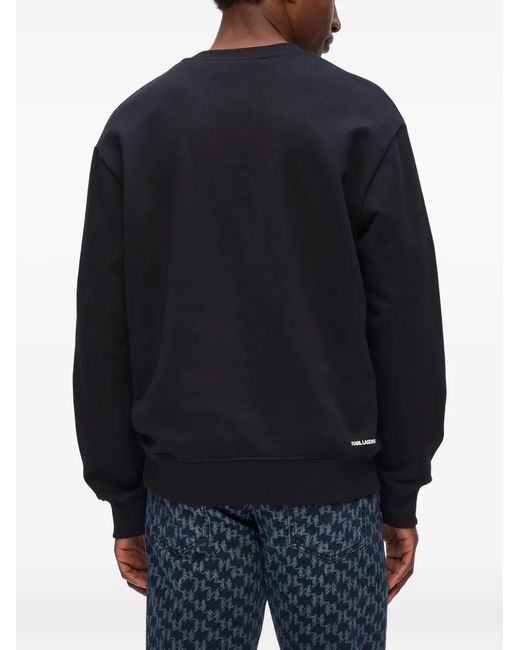 Karl Lagerfeld Black Monogram Box Sweatshirt for men