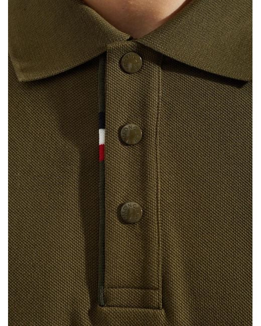 Polo À Patch Logo Moncler pour homme en coloris Green