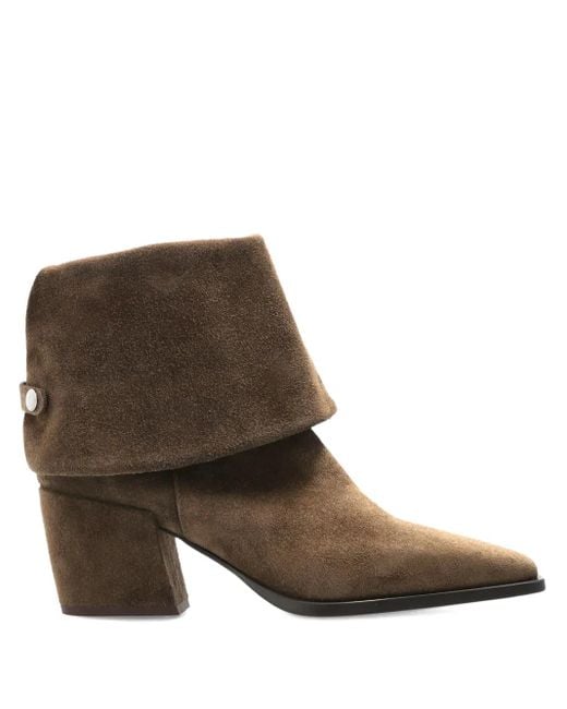 Agl Attilio Giusti Leombruni Brown 70Mm Abigail Pointed-Toe Fold-Over Boots