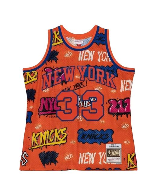 Mitchell & Ness Red X Knicks 1991 Slap Sticker Swingman Tank Top for men