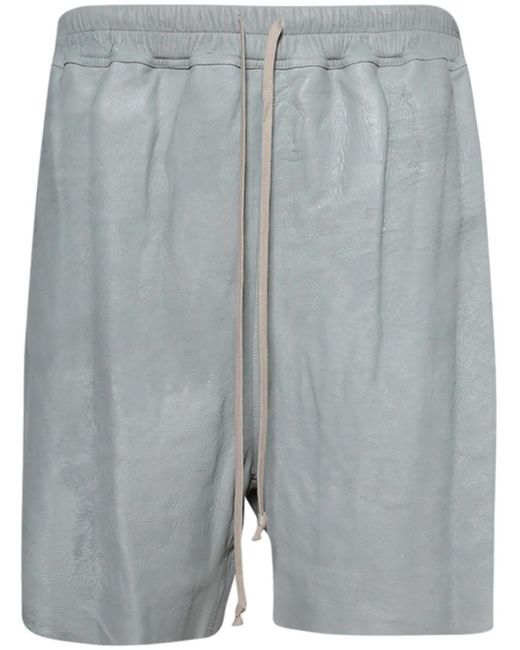 メンズ Rick Owens レザー ショートパンツ Gray