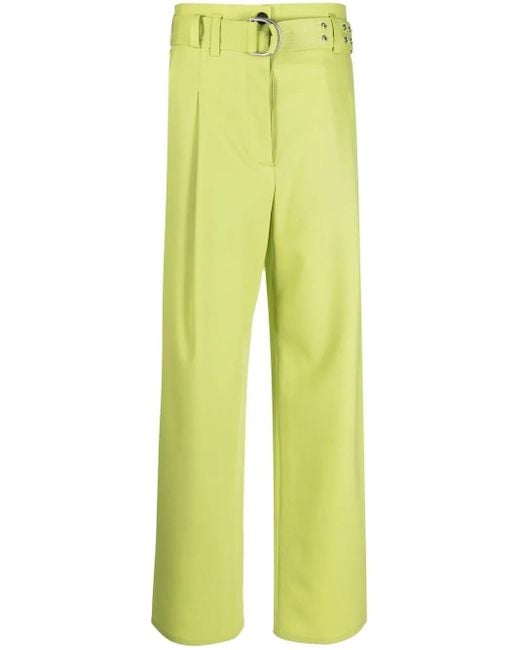 Philosophy Di Lorenzo Serafini Yellow Belted Wide Leg Trousers