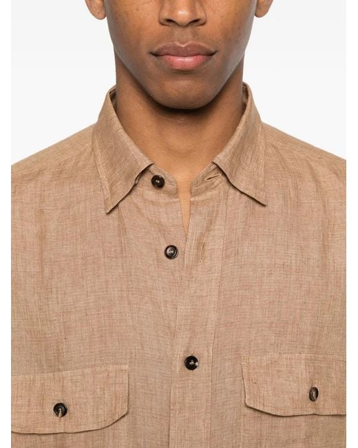 Brioni Natural Chest-Pocket Shirt for men