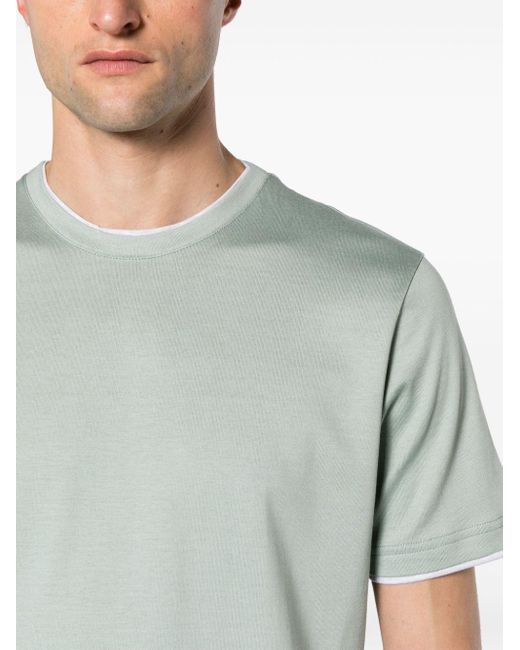 Camiseta a capas Eleventy de hombre de color Green