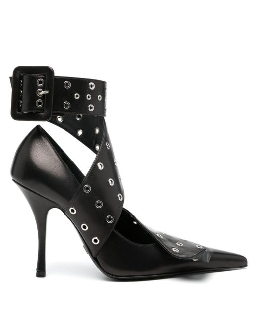 Zapatos de tacón de 115 mm con cinturón all in de color Black