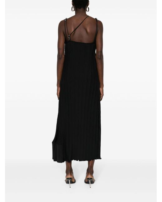 Lanvin Black Asymmetrisches Kleid mit Falten