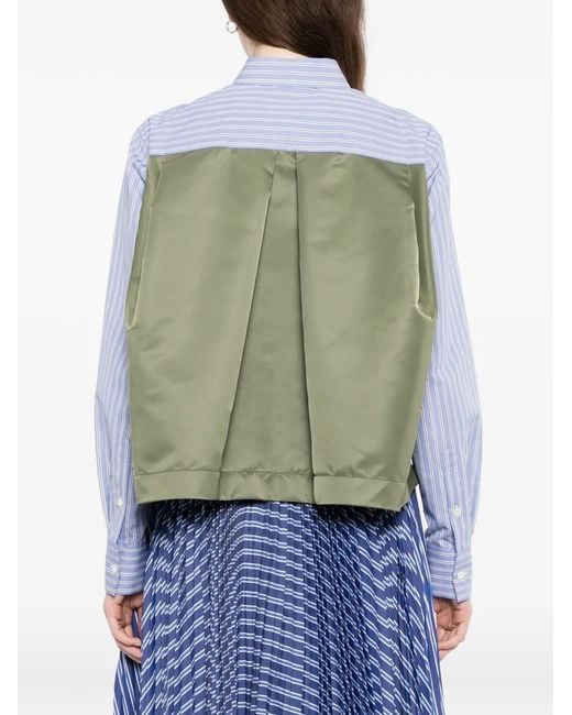 Sacai Blue Striped Twill Shirt