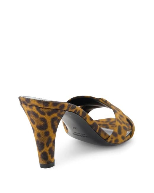 Saint Laurent Brown Heeled Mules