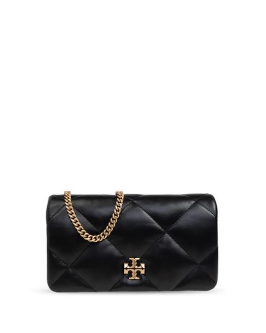 Tory Burch Black Mini Kira Diamond Clutch Bag