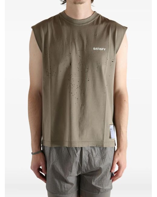 Satisfy Green Mothtech Distressed Sleeveless Vest for men