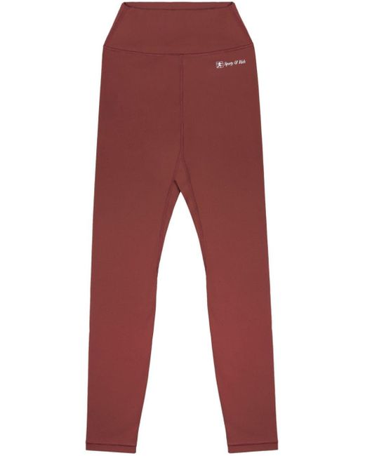 Sporty & Rich Red Runner Script High-waisted leggings
