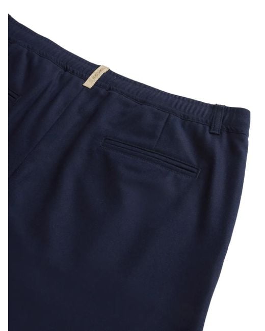 Woolrich Blue Pleated Drawstring Trousers for men
