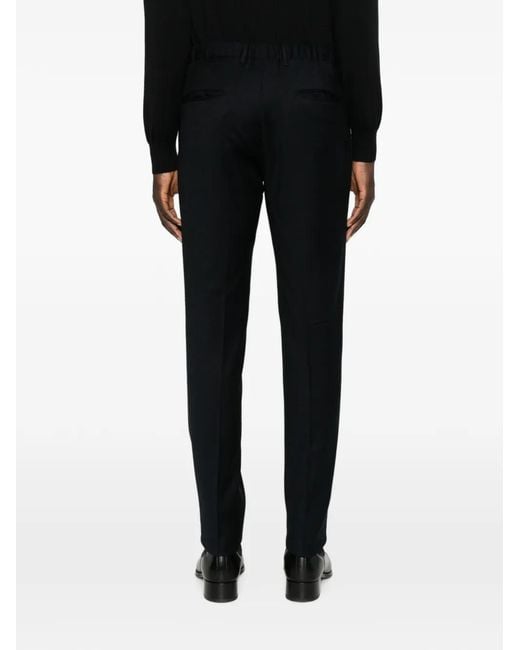 Incotex Black Pressed-Crease Slim-Fit Trousers for men