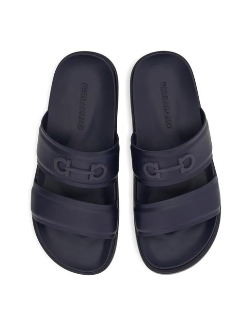 Ferragamo Blue Sandales Gancini À Brides for men