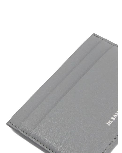 Jil Sander Gray Leather Card Holder