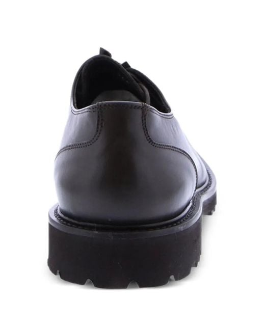 Fratelli Rossetti Black Leather Lace-Up Derby Shoes for men