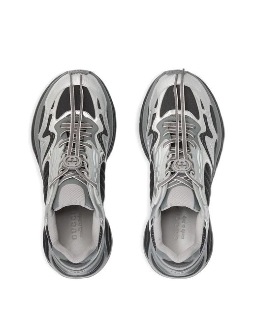 Gucci White Cut-Out Panelled Sneakers for men