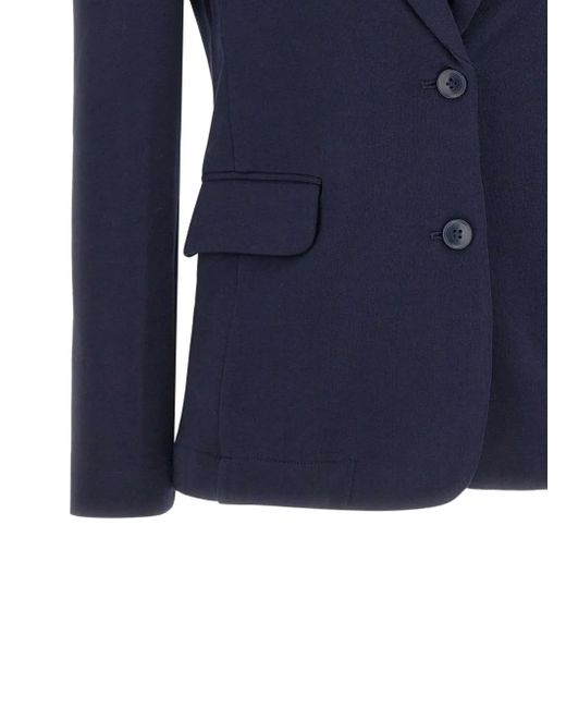 Sun 68 Blue Notched-Lapels Two-Button Blazer