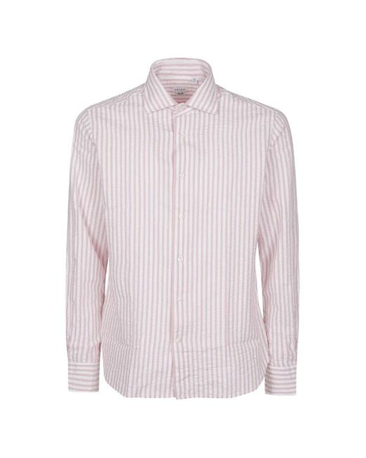 Orian Pink Striped Shirt for men