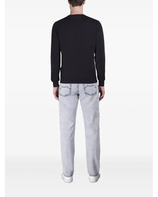 Moorer Blue Orvieto-Si5 Cotton Crew Neck Sweater for men