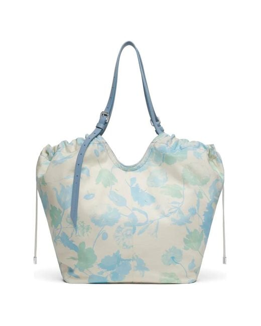 Maison Margiela Blue Drawstring Bag Shopping Medium