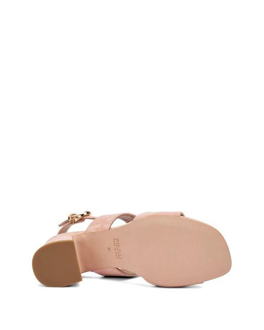 Frau Pink Block-Heel Suede Sandals