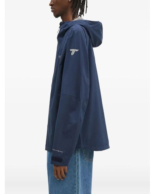 Columbia Blue Hooded Zip-Front Jacket for men