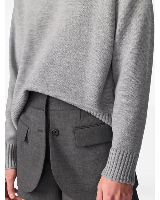 Monse Gray Tailored Jacket-Front Shorts