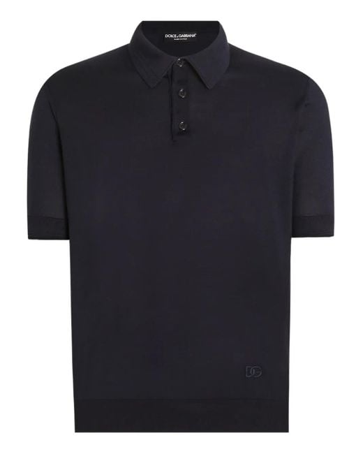 Jacquard Polo In Seta Dolce E Gabbana Dolce Gabbana Silk Polo