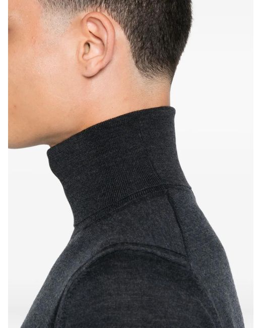 Paolo Pecora Blue Turtleneck Wool Sweater for men