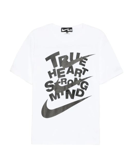 COMME DES GARÇON BLACK White X Nike Slogan-Print T-Shirt
