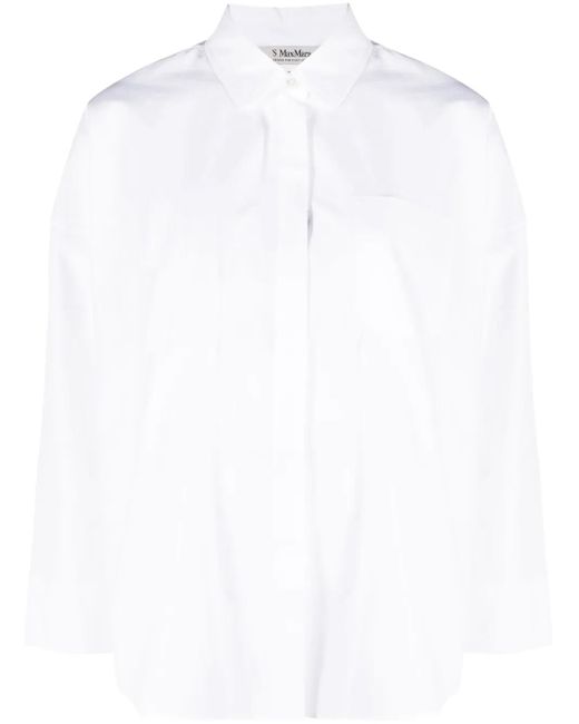 Max Mara White Drop-Shoulder Cotton Shirt